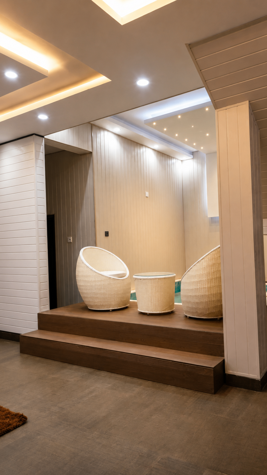 Oak Suite interior with private pool seating area